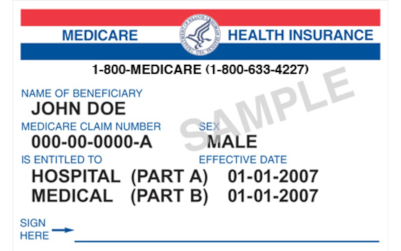 Sample Medicare Card